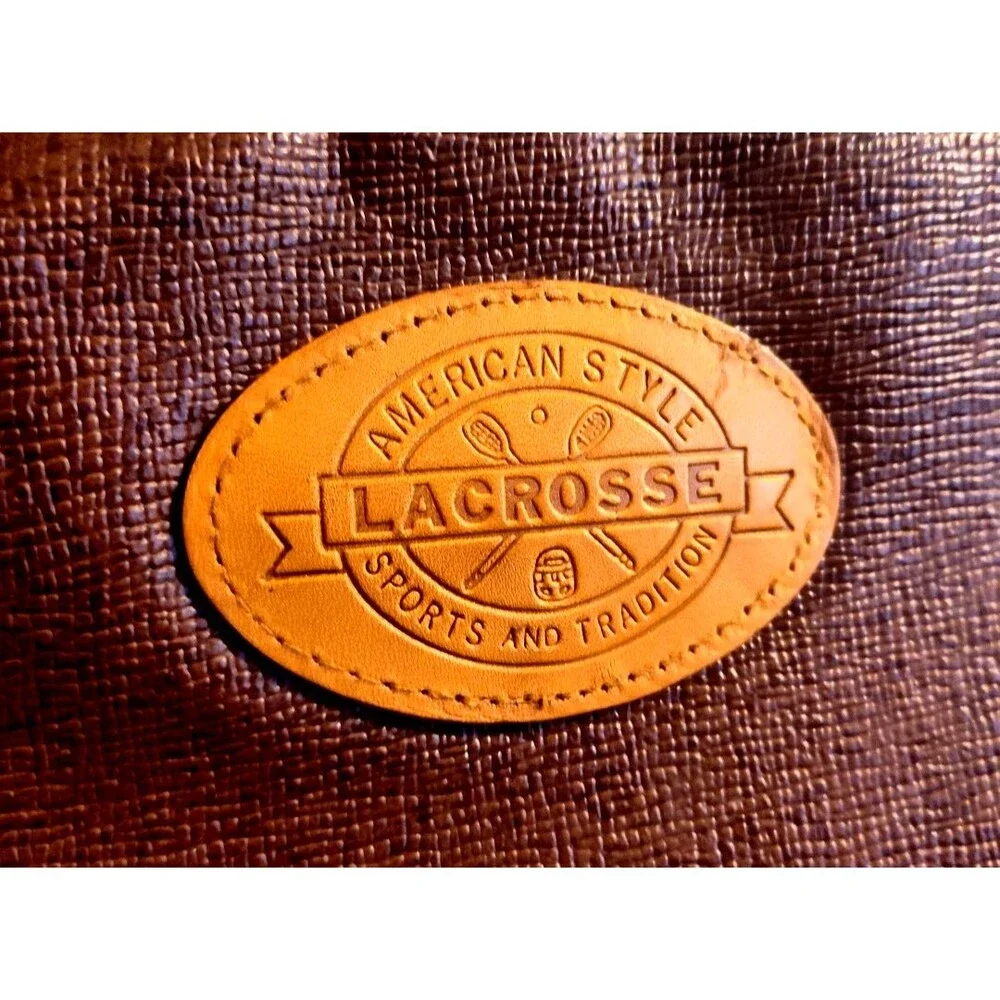 American Style Lacrosse Mens Shaving Toiletry Travel Bag Brown Leather  12x7x4